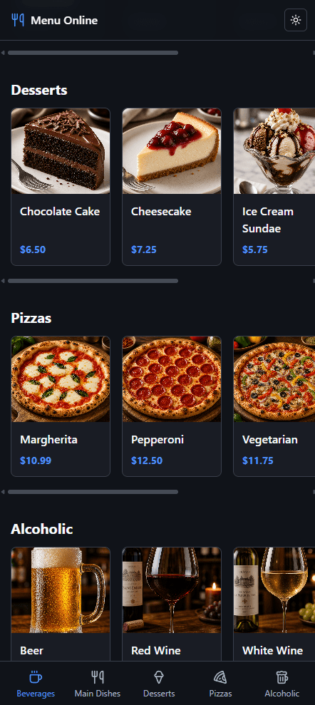 [Template] Digital menu